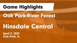 Oak Park-River Forest  vs Hinsdale Central  Game Highlights - April 9, 2022