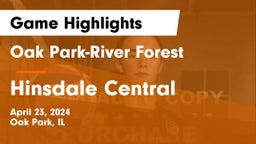 Oak Park-River Forest  vs Hinsdale Central  Game Highlights - April 23, 2024