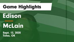 Edison  vs McLain  Game Highlights - Sept. 12, 2020