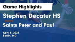Stephen Decatur HS vs Saints Peter and Paul Game Highlights - April 8, 2024