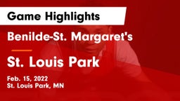 Benilde-St. Margaret's  vs St. Louis Park  Game Highlights - Feb. 15, 2022