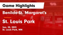 Benilde-St. Margaret's  vs St. Louis Park  Game Highlights - Jan. 20, 2023