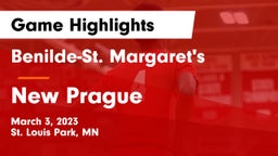 Benilde-St. Margaret's  vs New Prague  Game Highlights - March 3, 2023