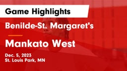 Benilde-St. Margaret's  vs Mankato West  Game Highlights - Dec. 5, 2023