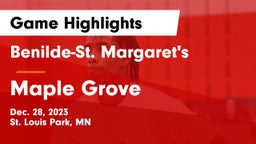 Benilde-St. Margaret's  vs Maple Grove  Game Highlights - Dec. 28, 2023