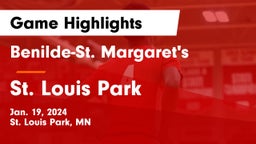 Benilde-St. Margaret's  vs St. Louis Park  Game Highlights - Jan. 19, 2024