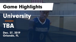 University  vs TBA Game Highlights - Dec. 27, 2019