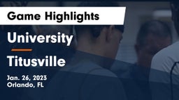 University  vs Titusville  Game Highlights - Jan. 26, 2023