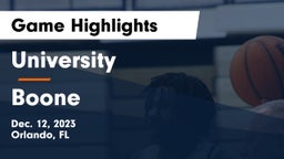 University  vs Boone  Game Highlights - Dec. 12, 2023