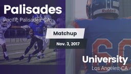 Matchup: Palisades High vs. University  2017