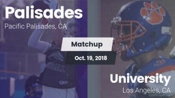 Matchup: Palisades High vs. University  2018