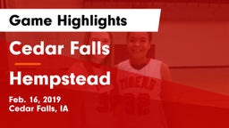 Cedar Falls  vs Hempstead  Game Highlights - Feb. 16, 2019
