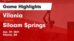 Vilonia  vs Siloam Springs  Game Highlights - Jan. 29, 2021