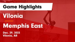 Vilonia  vs Memphis East  Game Highlights - Dec. 29, 2023