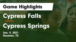 Cypress Falls  vs Cypress Springs  Game Highlights - Jan. 9, 2021