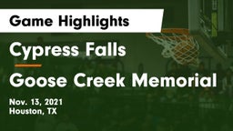 Cypress Falls  vs Goose Creek Memorial Game Highlights - Nov. 13, 2021