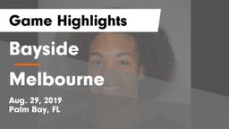 Bayside  vs Melbourne  Game Highlights - Aug. 29, 2019