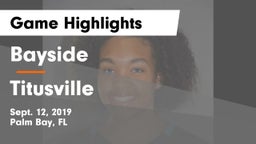 Bayside  vs Titusville  Game Highlights - Sept. 12, 2019