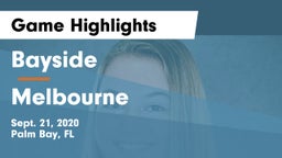 Bayside  vs Melbourne  Game Highlights - Sept. 21, 2020