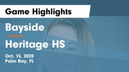 Bayside  vs Heritage HS Game Highlights - Oct. 15, 2020
