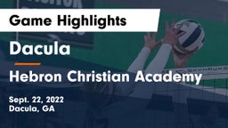 Dacula  vs Hebron Christian Academy  Game Highlights - Sept. 22, 2022