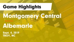 Montgomery Central  vs Albemarle Game Highlights - Sept. 4, 2019
