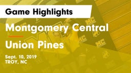 Montgomery Central  vs Union Pines  Game Highlights - Sept. 10, 2019