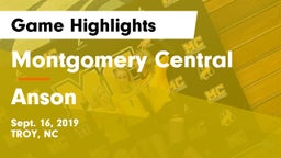 Montgomery Central  vs Anson Game Highlights - Sept. 16, 2019