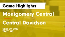 Montgomery Central  vs Central Davidson  Game Highlights - Sept. 20, 2022