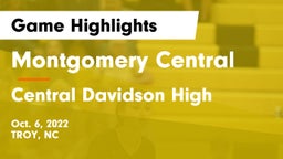Montgomery Central  vs Central Davidson High Game Highlights - Oct. 6, 2022