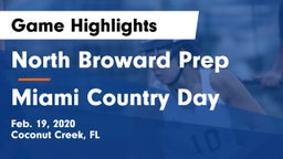 North Broward Prep  vs Miami Country Day  Game Highlights - Feb. 19, 2020