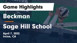 Beckman  vs Sage Hill School Game Highlights - April 7, 2023