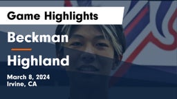 Beckman  vs Highland  Game Highlights - March 8, 2024