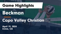 Beckman  vs Capo Valley Christian Game Highlights - April 19, 2024