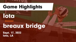 Iota  vs breaux bridge Game Highlights - Sept. 17, 2022