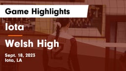 Iota  vs Welsh High Game Highlights - Sept. 18, 2023