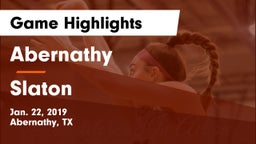 Abernathy  vs Slaton  Game Highlights - Jan. 22, 2019