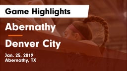 Abernathy  vs Denver City  Game Highlights - Jan. 25, 2019