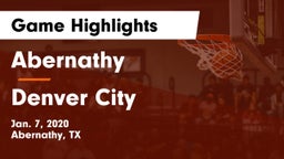 Abernathy  vs Denver City  Game Highlights - Jan. 7, 2020