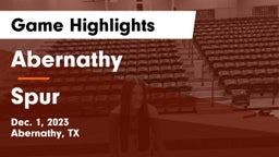 Abernathy  vs Spur  Game Highlights - Dec. 1, 2023