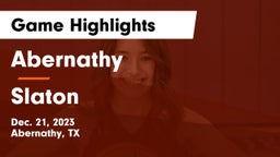 Abernathy  vs Slaton  Game Highlights - Dec. 21, 2023