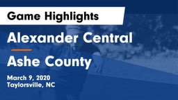 Alexander Central  vs Ashe County  Game Highlights - March 9, 2020