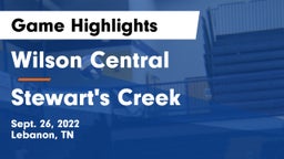 Wilson Central  vs Stewart's Creek  Game Highlights - Sept. 26, 2022