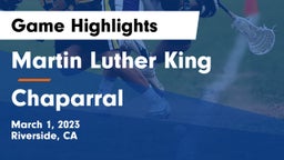 Martin Luther King  vs Chaparral  Game Highlights - March 1, 2023