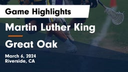 Martin Luther King  vs Great Oak  Game Highlights - March 6, 2024