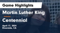 Martin Luther King  vs Centennial  Game Highlights - April 17, 2024
