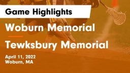 Woburn Memorial  vs Tewksbury Memorial Game Highlights - April 11, 2022