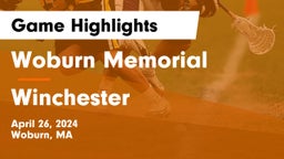 Woburn Memorial  vs Winchester  Game Highlights - April 26, 2024