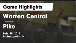 Warren Central  vs Pike  Game Highlights - Feb. 20, 2018