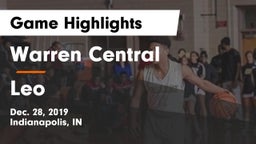 Warren Central  vs Leo  Game Highlights - Dec. 28, 2019